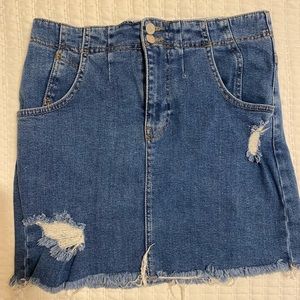 Free People Denim Jean Mini Skirt